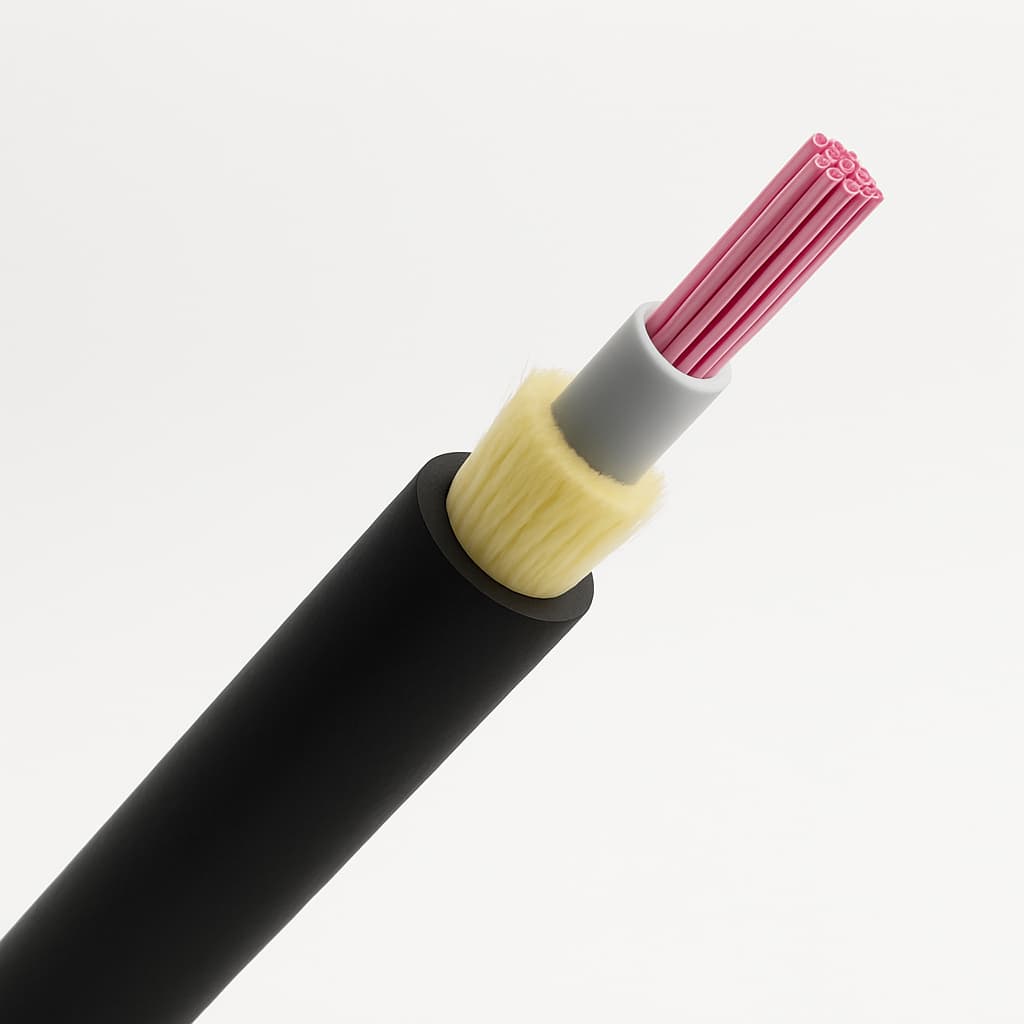 Telegartner L08021D0304 Outdoor Cable A-DQ(ZN)B2Y 1x12G50/125 OM4 — illustrative AI-generated image