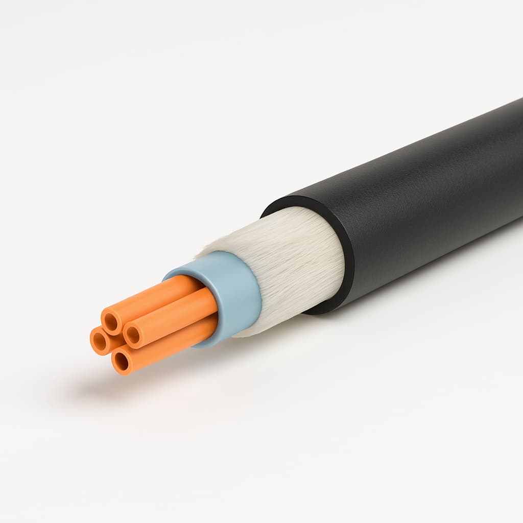 Telegartner L08021T0122 Universal Cable A/I-DQ(ZN)BH 1x6G50/125 OM2 — illustrative AI-generated image