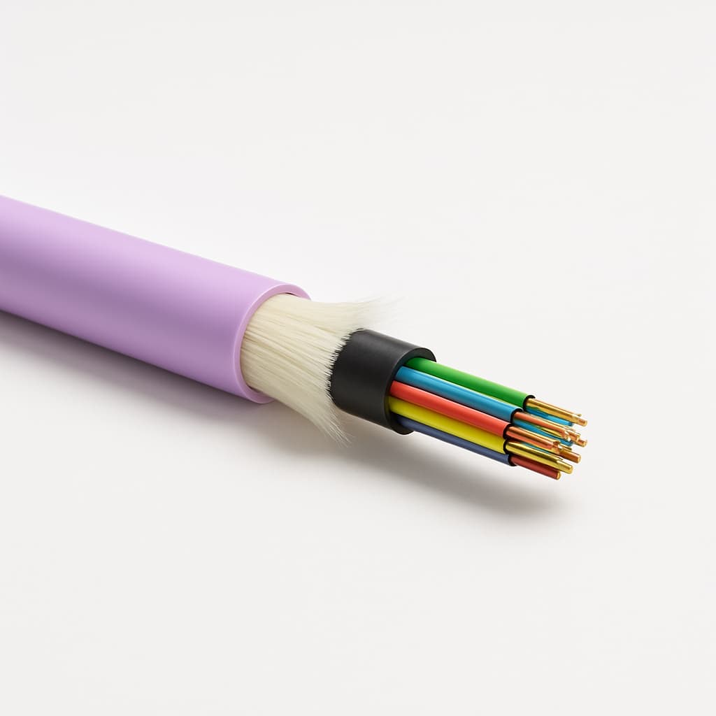 Telegartner L08021T0324 Universal Cable A/I-DQ(ZN)BH 1x12G50/125 OM4 — illustrative AI-generated image