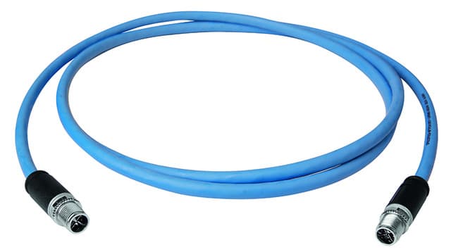 Telegaertner L80003A0002 M12x1 to M12x1 X-coded Cat.6A Cable Assembly
