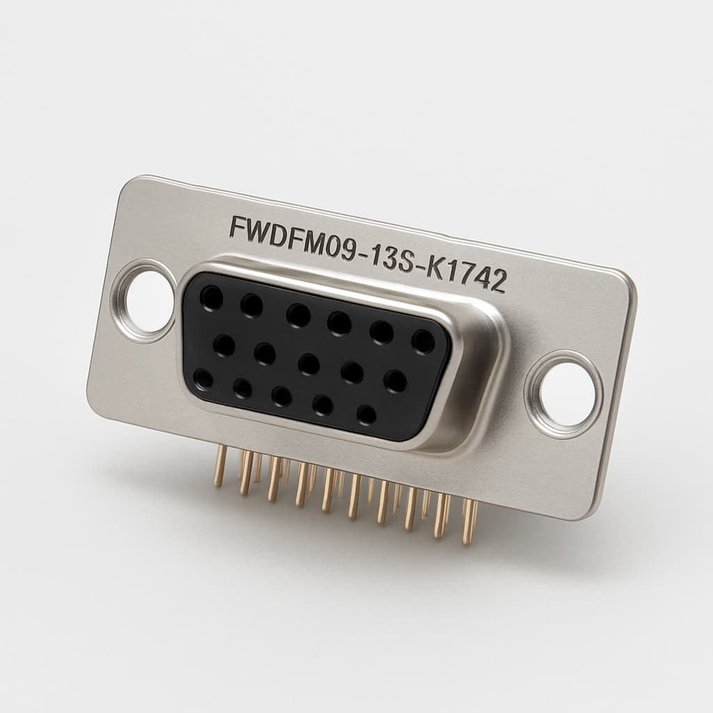 MOLEX / FCT FWDFM09-15S-K1742 HD 15P Female Connector — illustrative AI-generated image