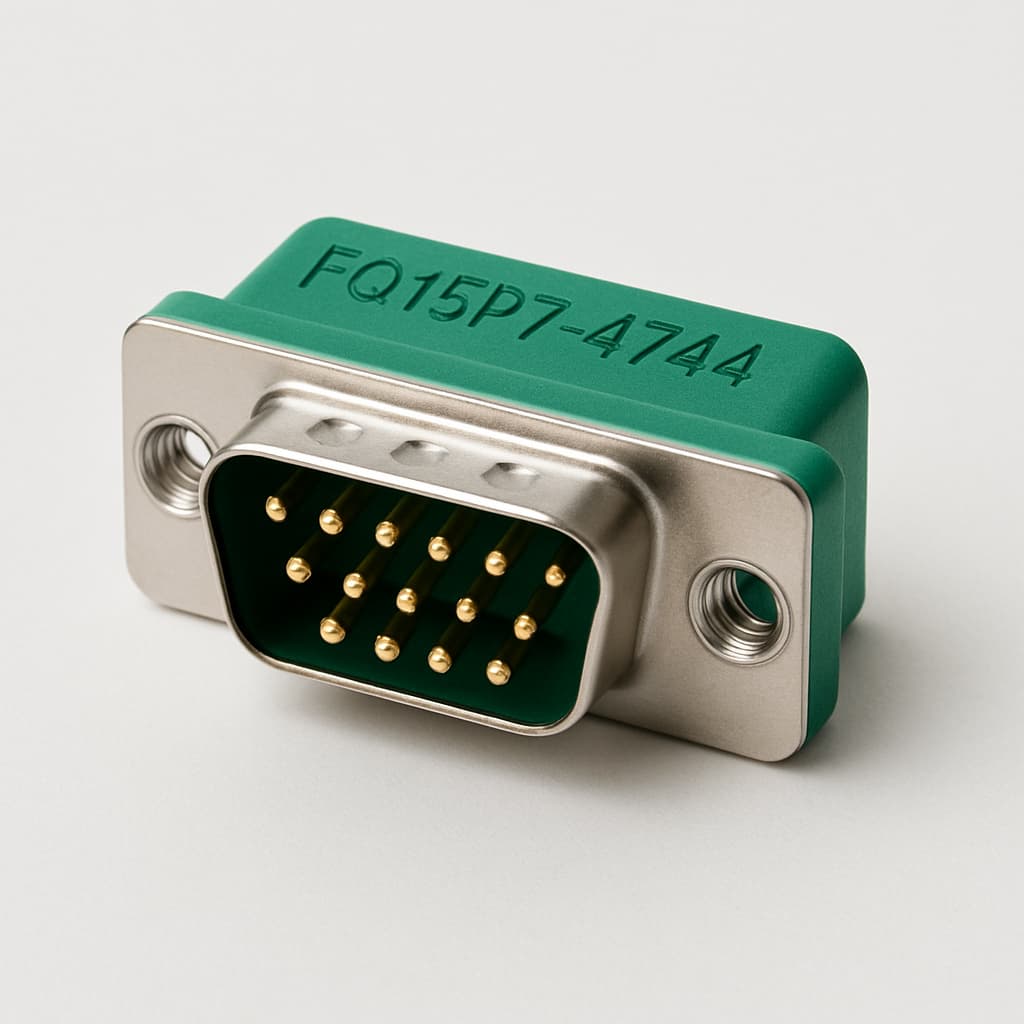 FQ15P7-4744 D-SUB 15P Male Connector — illustrative AI-generated image