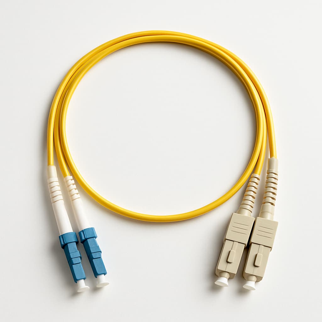 EO400-377M-1mtr LC-SC Duplex FO Cord — illustrative AI-generated image