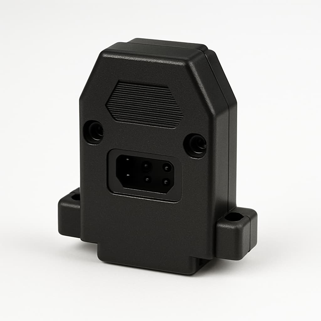 DPPK09-BULK D-SUB Hood 9P Black Plastic — illustrative AI-generated image
