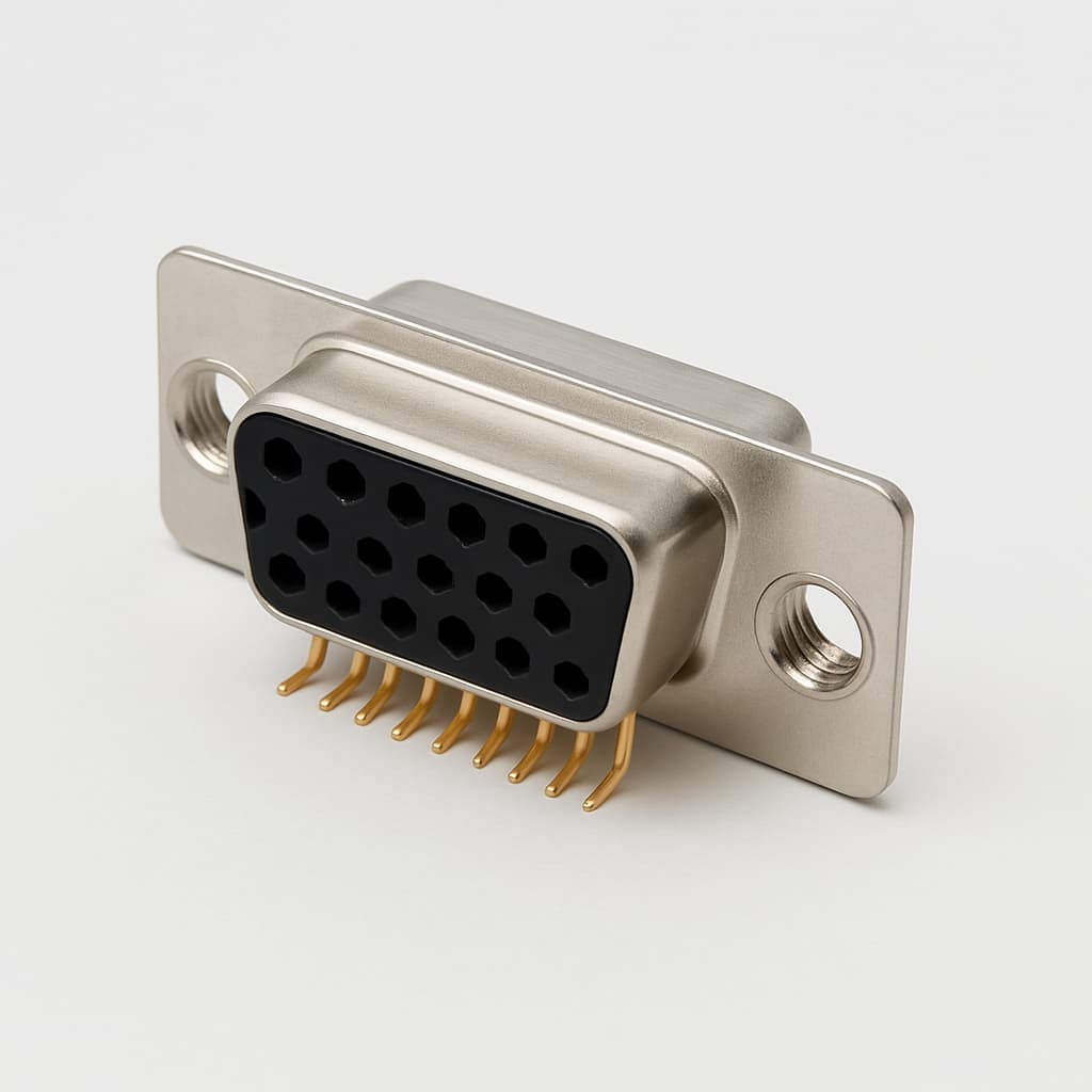 Molex / FCT FH15S22G2-0903 D-Sub 15P Female PCB Connector — illustrative AI-generated image