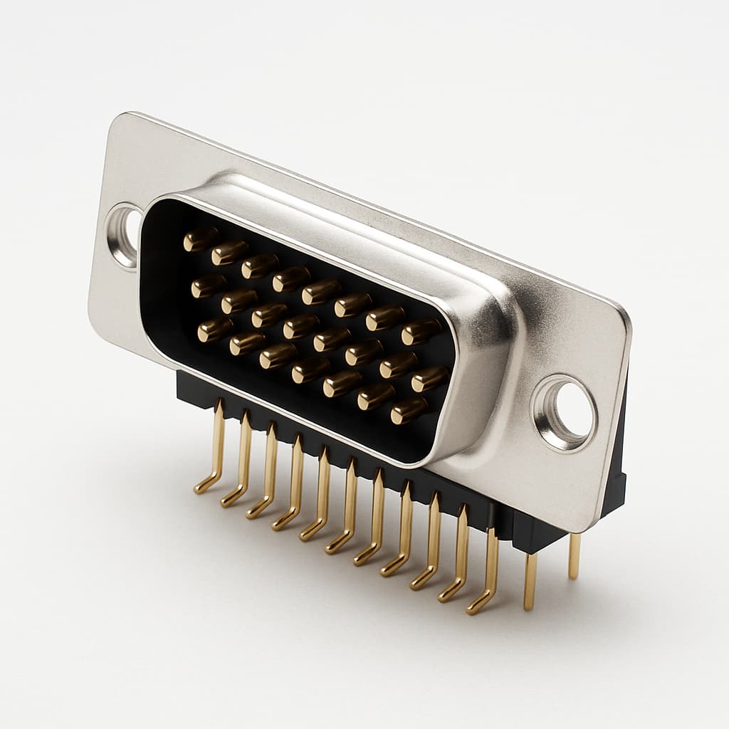 MOLEX / FCT FH25P5G2-1002 D-SUB 25P Male Angled PCB Connector — illustrative AI-generated image