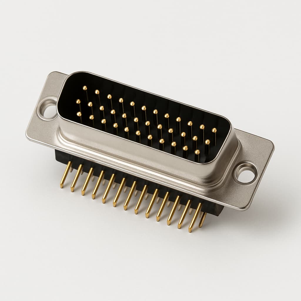 Molex / FCT FH37P5G2-1002 D-Sub 37P Male Angled PCB Connector — illustrative AI-generated image