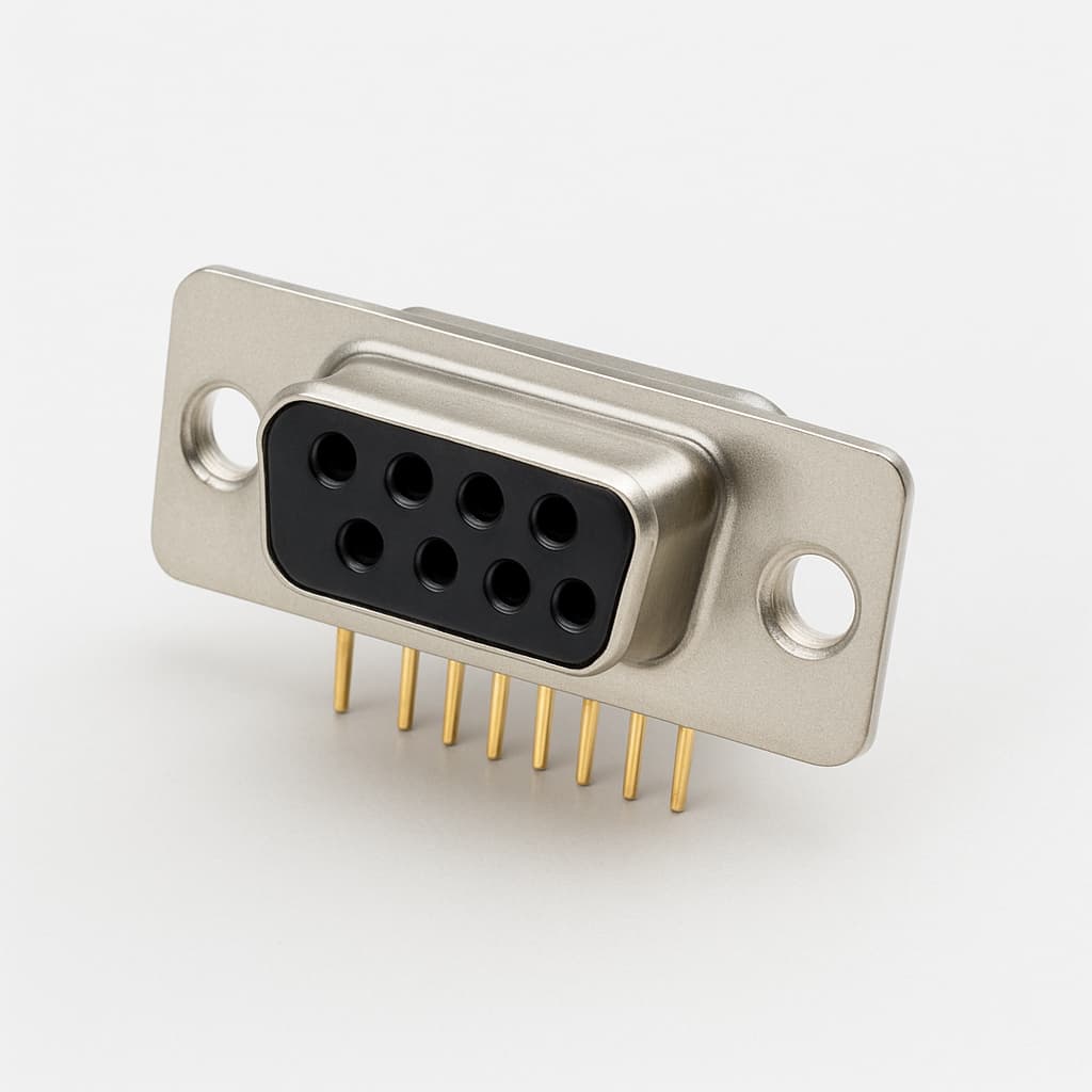 Molex / FCT FH09S24G2-6123 D-Sub 9P Female PCB Connector — illustrative AI-generated image