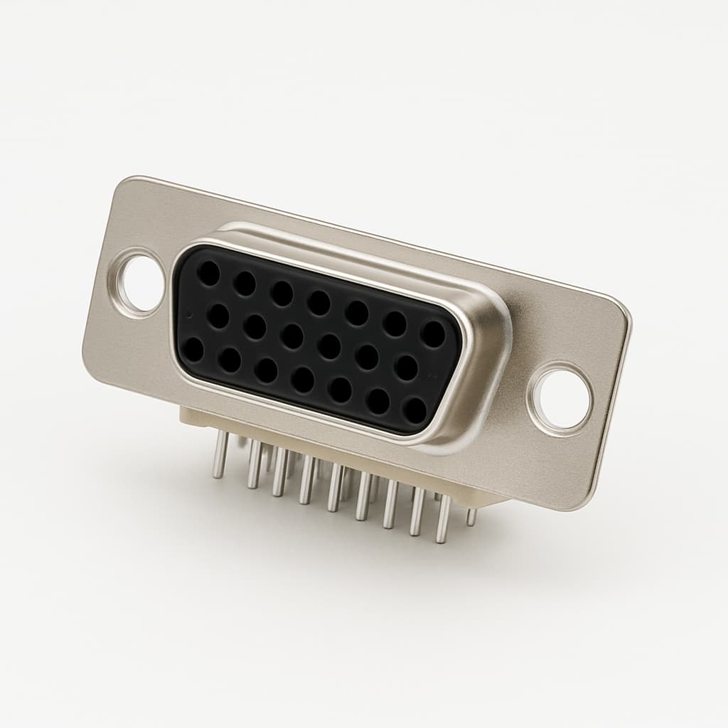 Molex / FCT FH15S24G2-6123 D-Sub 15-Pin Female PCB Connector — illustrative AI-generated image