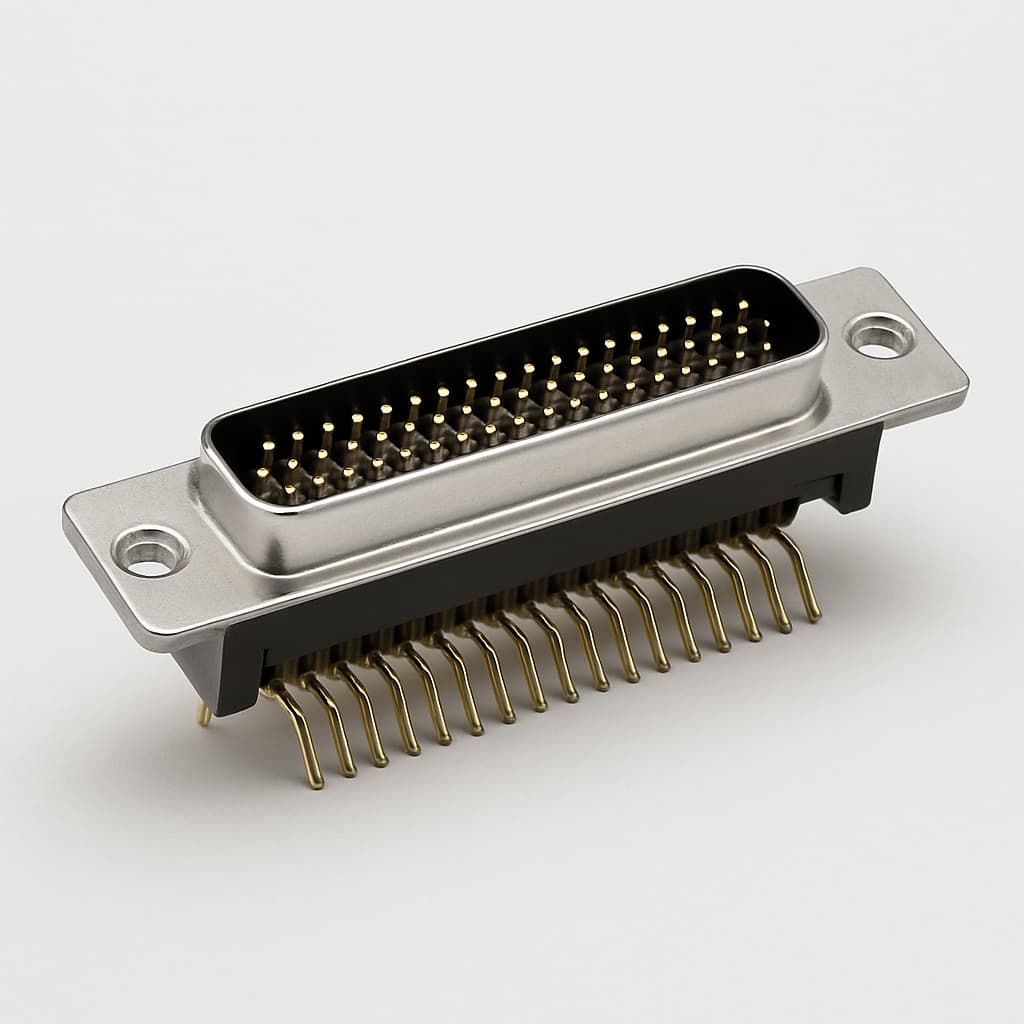 Molex / FCT FH50P5G1-1982 D-Sub 50P Male PCB Angled Connector — illustrative AI-generated image
