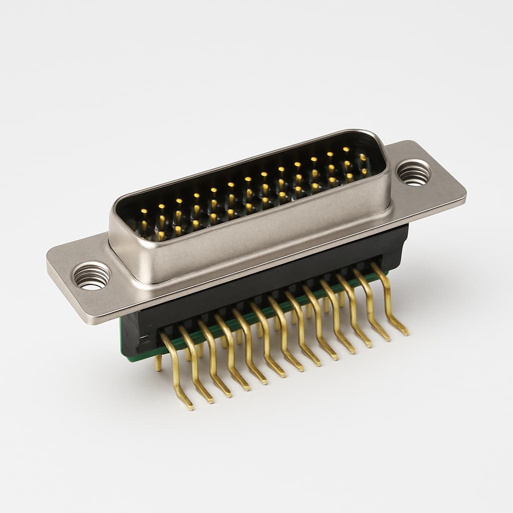 Molex / FCT FH50P5G1-1982 D-Sub 50P Male PCB Angled Connector — illustrative AI-generated image