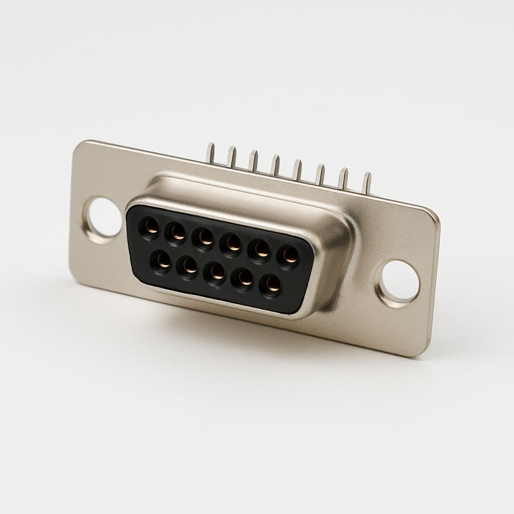Molex / FCT 1731140268 (CT09-15S1-5414) HD D-Sub Receptacle, 15 Pin — illustrative AI-generated image