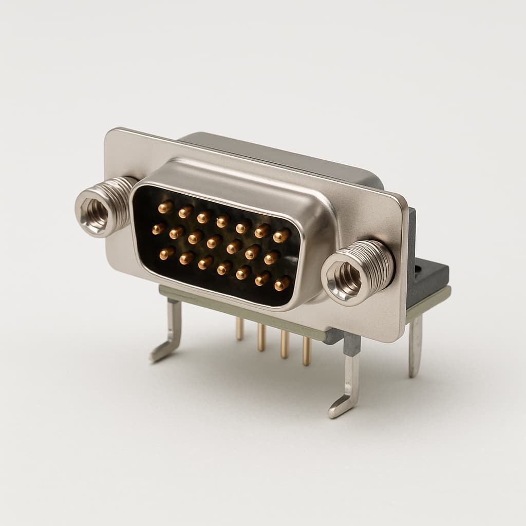 Molex / FCT 1731130245 HD D-Sub RA PC Plug — illustrative AI-generated image