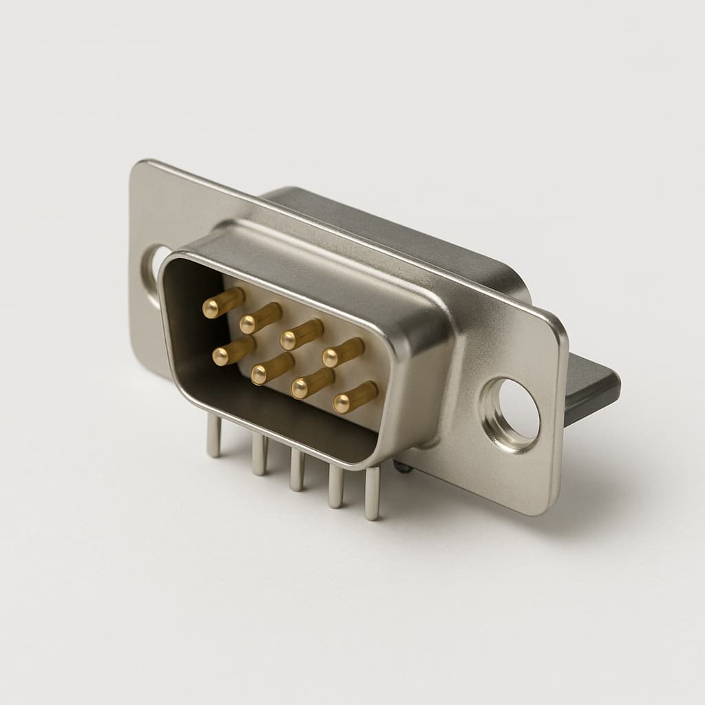 Molex / FCT 1731090409 (F09P5G1-0326) D-Sub 09-Pin Plug — illustrative AI-generated image