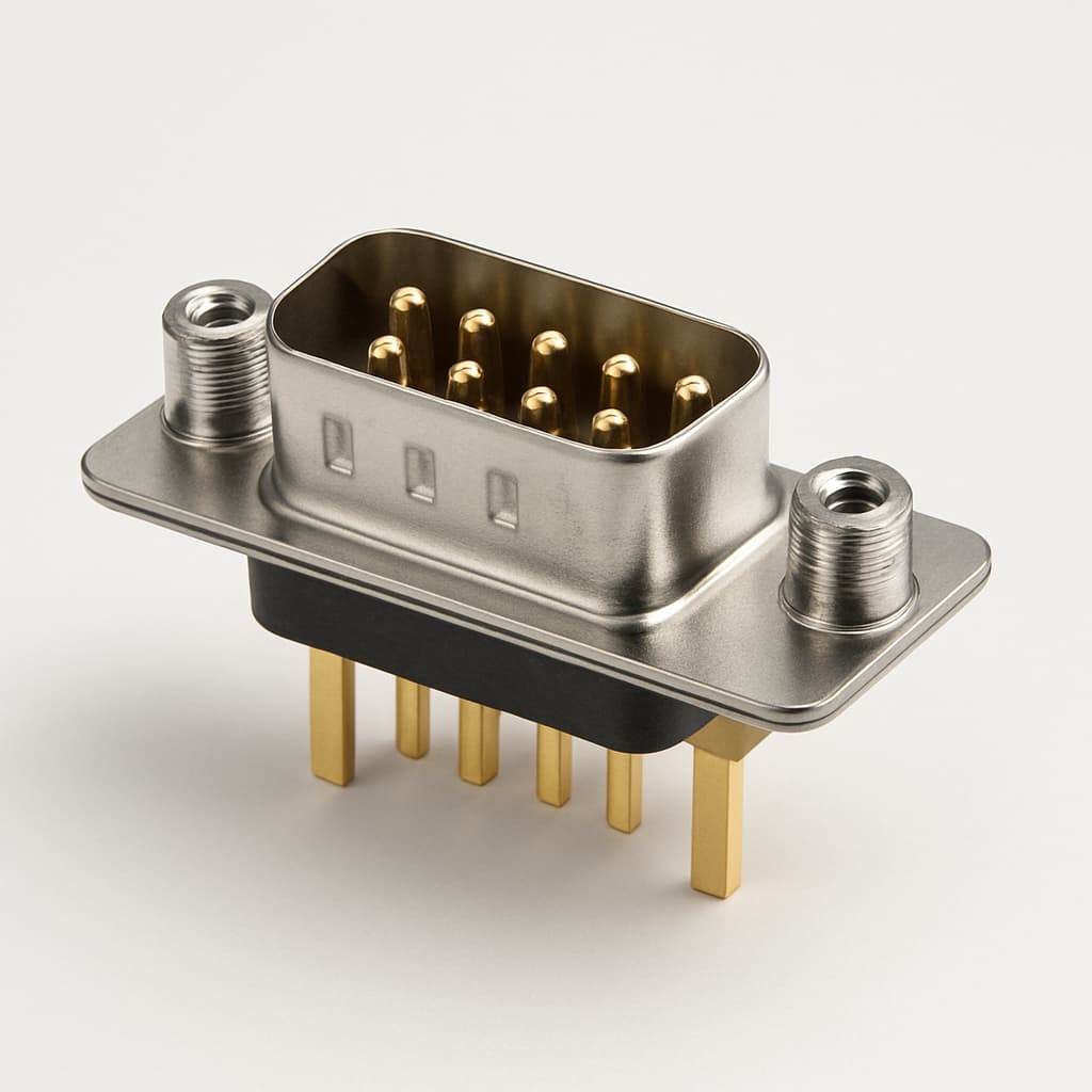 Molex / FCT 1731090480 (F09P5G2-0326) D-Sub Plug — illustrative AI-generated image