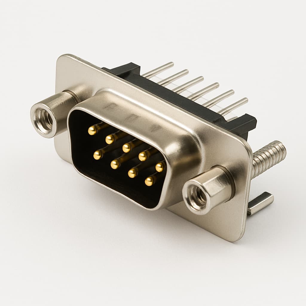 Molex / FCT 1731090204 (F09P5G2-1004) D-Sub Plug — illustrative AI-generated image