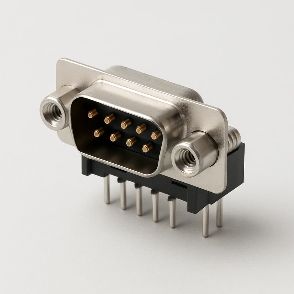 Molex / FCT 1731090214 (F09P5G3-1004) D-Sub Plug — illustrative AI-generated image
