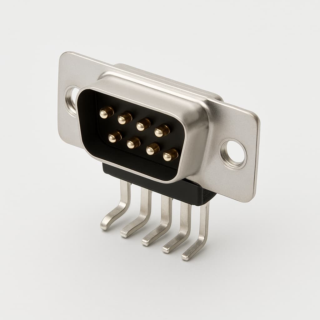Molex / FCT 1731090780 D-Sub 09-Pin RA PC Plug — illustrative AI-generated image