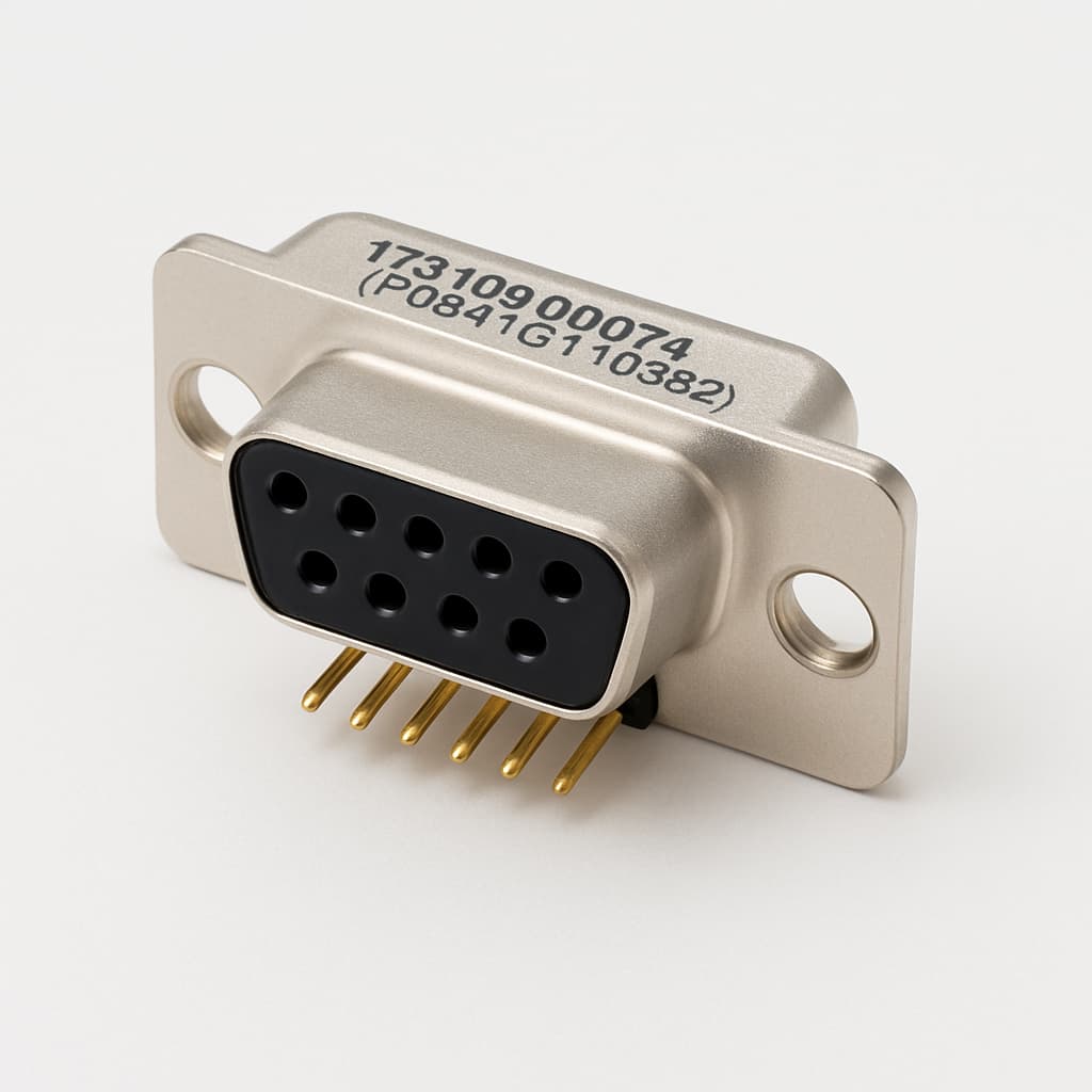 Molex / FCT 1731090074 (F09S1G1-0982) D-Sub Receptacle — illustrative AI-generated image