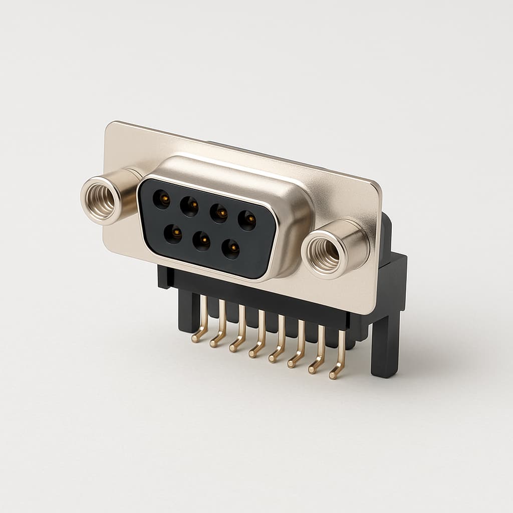 Molex / FCT 1731090171 (F09S5G1-1002) D-Sub RA PC Receptacle — illustrative AI-generated image