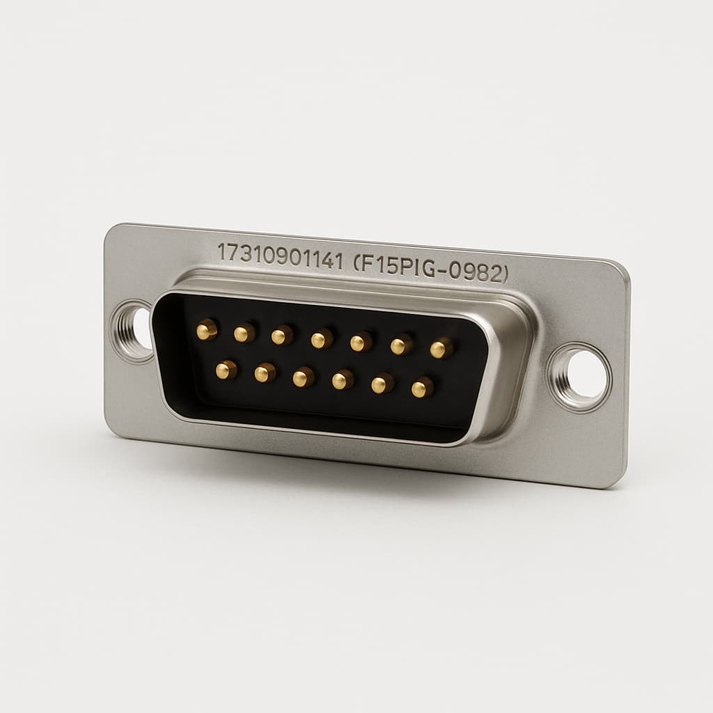 Molex / FCT 1731090141 (F15P1G1-0982) D-Sub Plug — illustrative AI-generated image