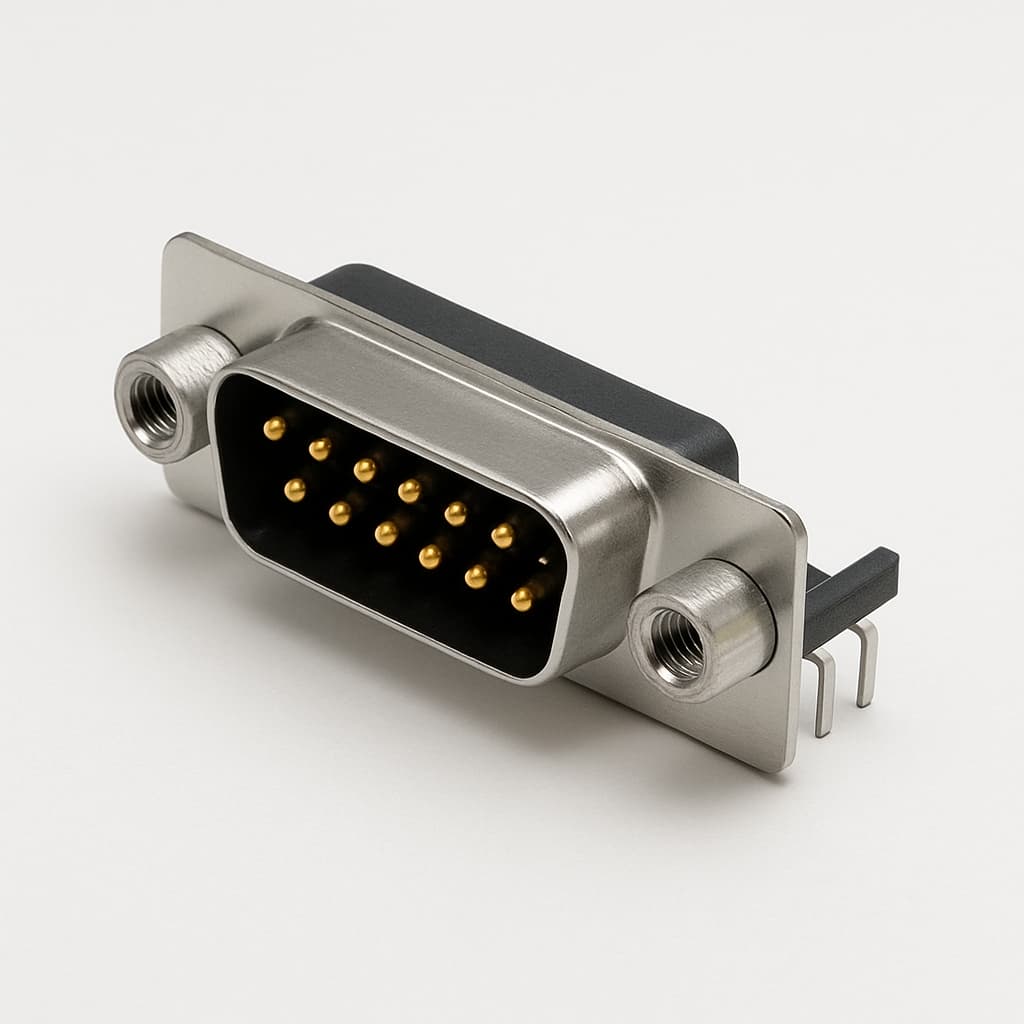 Molex / FCT 1731090541 (F15P5G1-0326) D-Sub RA PC Plug — illustrative AI-generated image