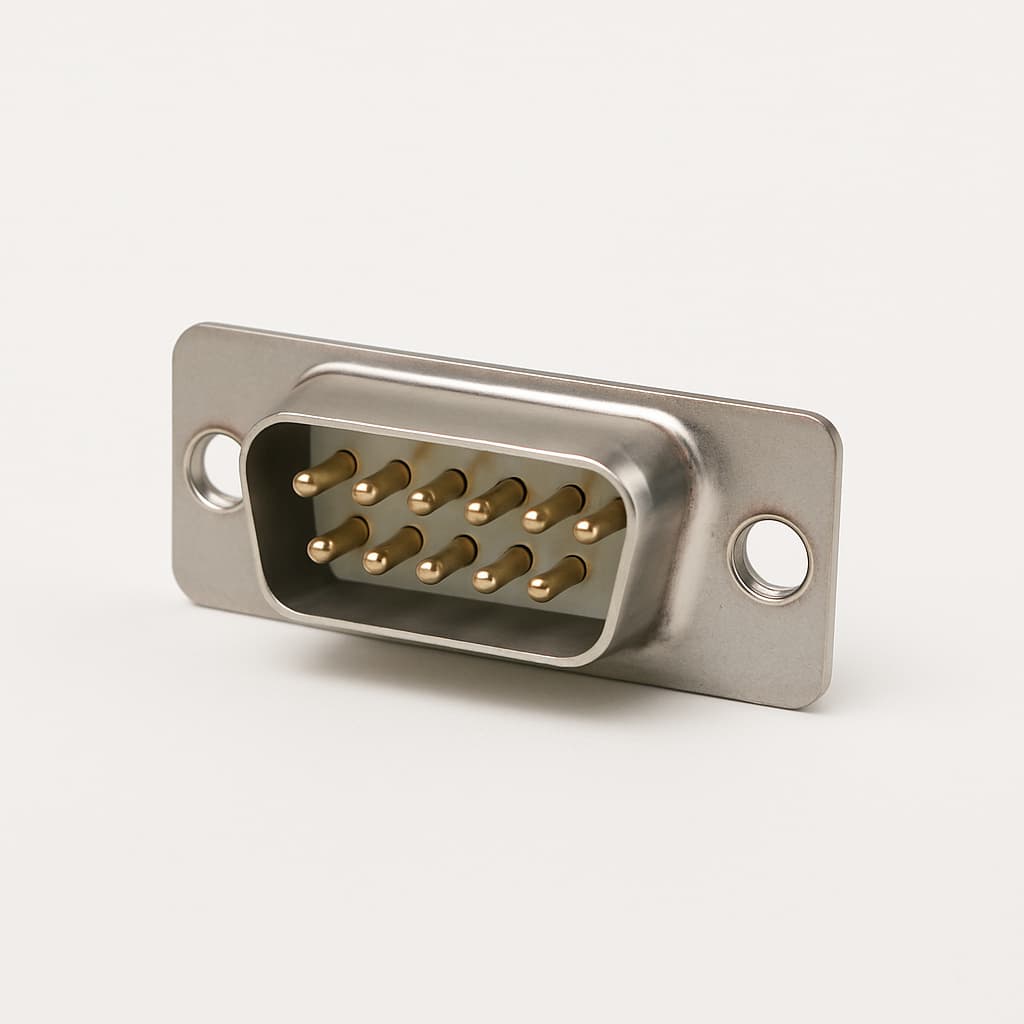 Molex / FCT 1731090215 (F15P5G3-1004) D-Sub Plug, 15 Pin — illustrative AI-generated image