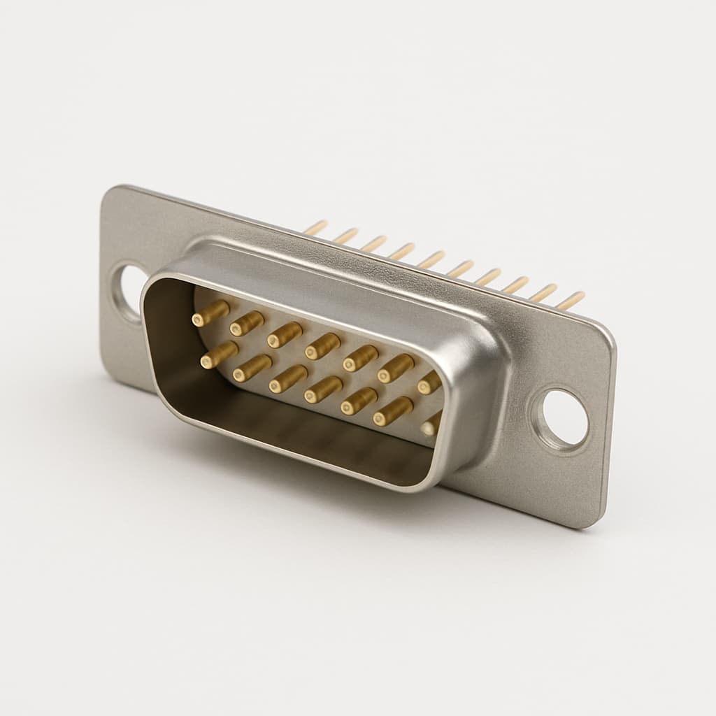 Molex / FCT 1731090850 (F15P80G1) D-Sub PC Plug, 15 Pin — illustrative AI-generated image
