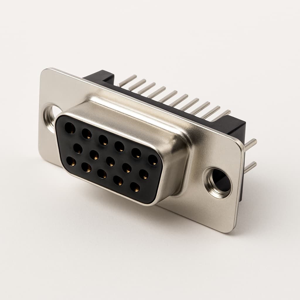 Molex / FCT 1731091021 (F15S5G1-2306) D-SUB RA PC Receptacle — illustrative AI-generated image