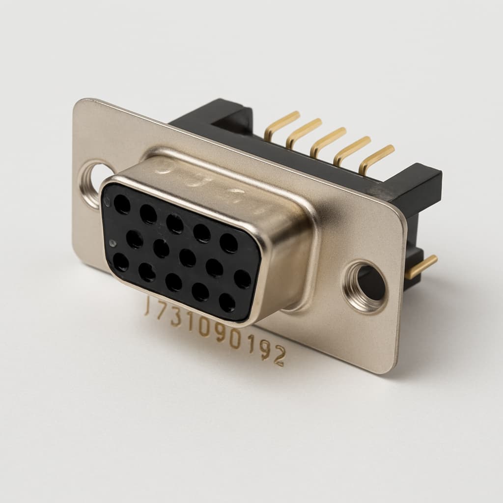 Molex / FCT 1731090192 (F15S5G3-1002) D-Sub Receptacle — illustrative AI-generated image