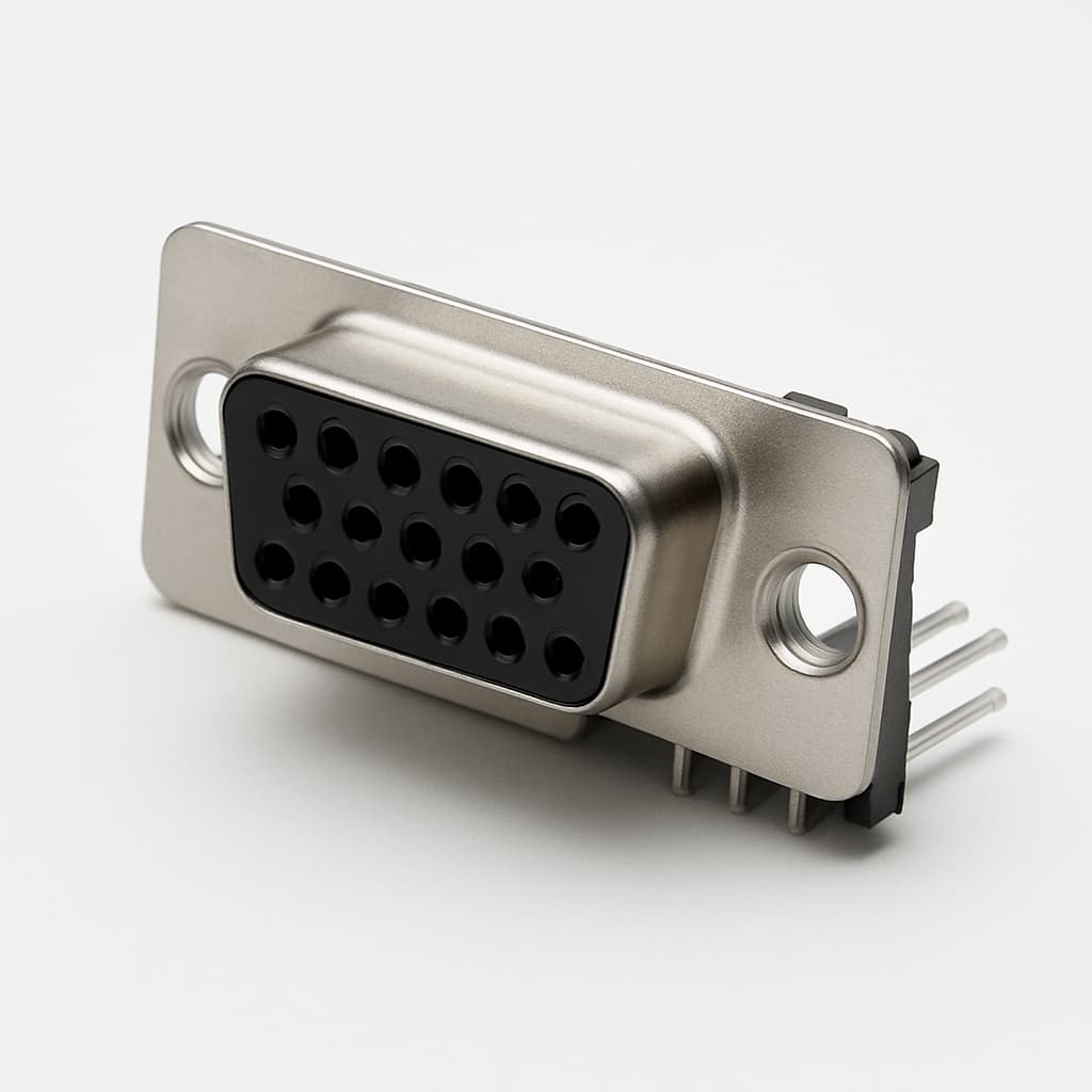 Molex / FCT 1731091022 (F15S5RG3-1225) D-SUB RA PC Receptacle — illustrative AI-generated image
