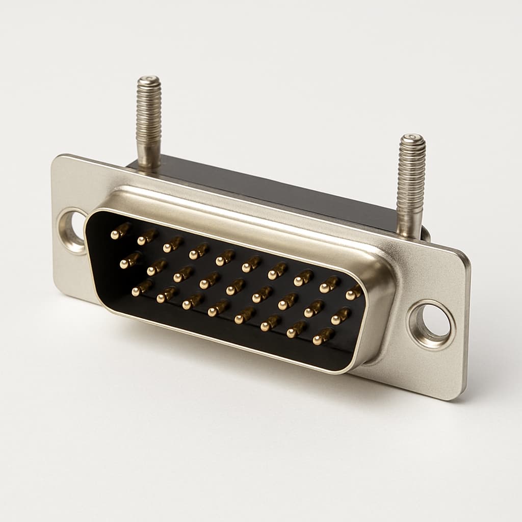 Molex / FCT 1731090418 (F25P1G1-1423) D-Sub Plug — illustrative AI-generated image