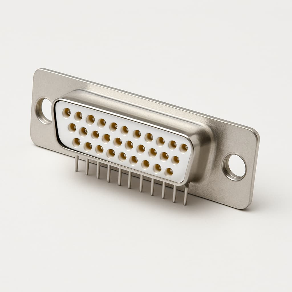 Molex / FCT 1731090372 (F25S1G2-1599) D-Sub Receptacle — illustrative AI-generated image