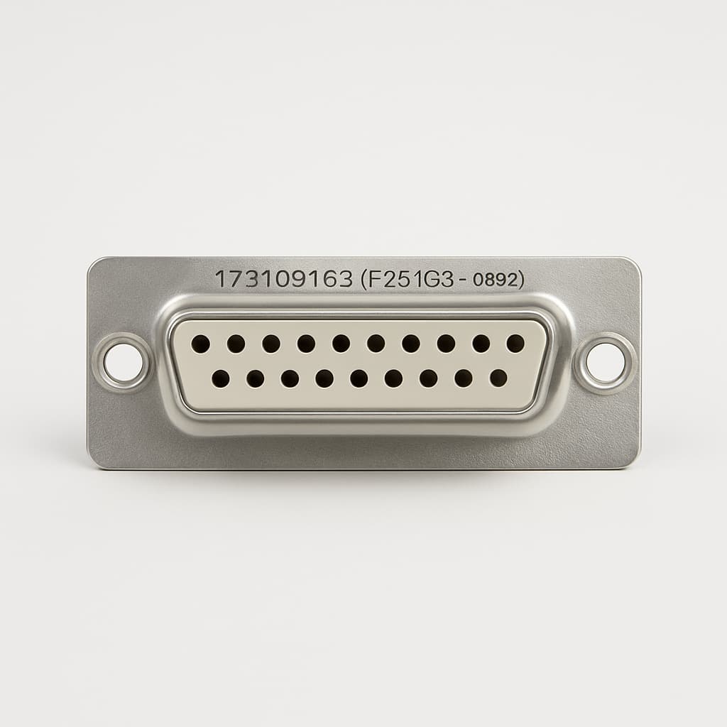 Molex / FCT 1731090163 (F25S1G3-0982) D-Sub Receptacle — illustrative AI-generated image