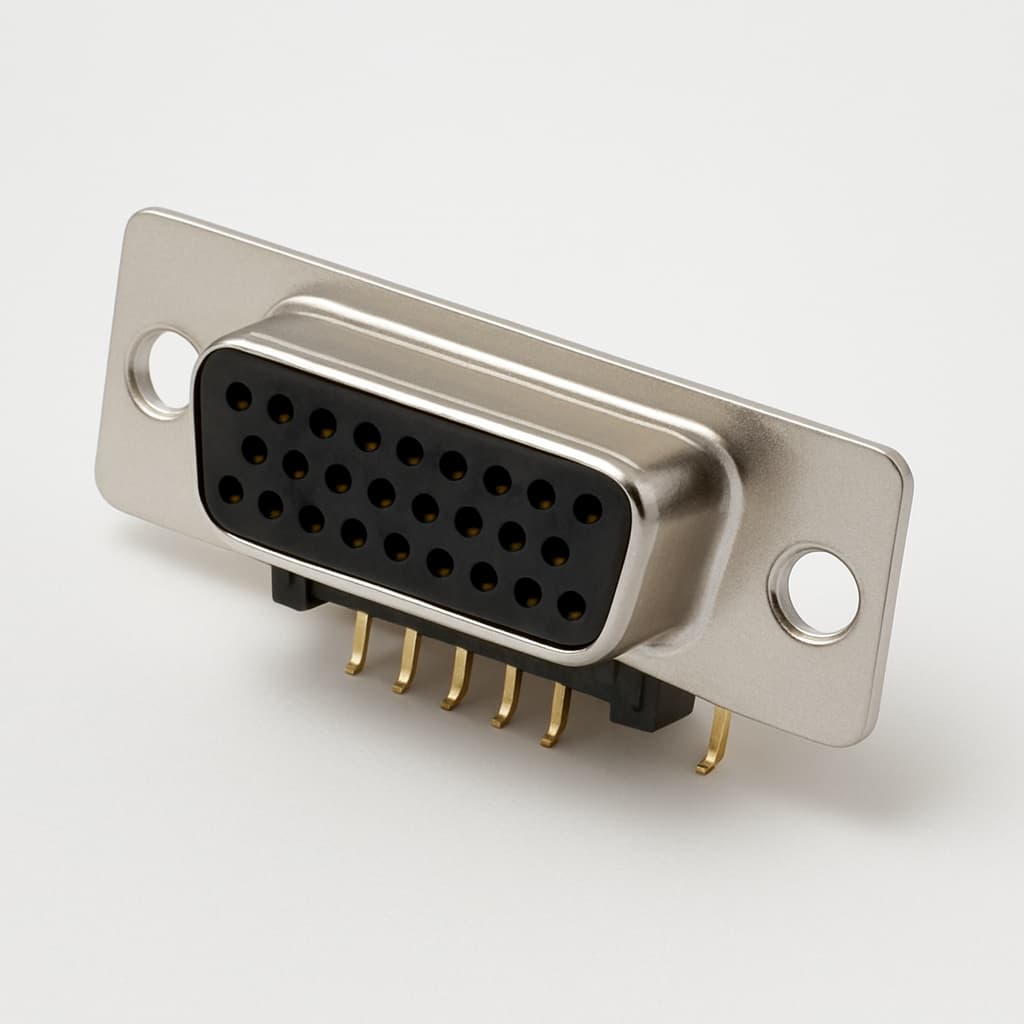 Molex / FCT 1731090525 D-SUB RA PC Receptacle — illustrative AI-generated image