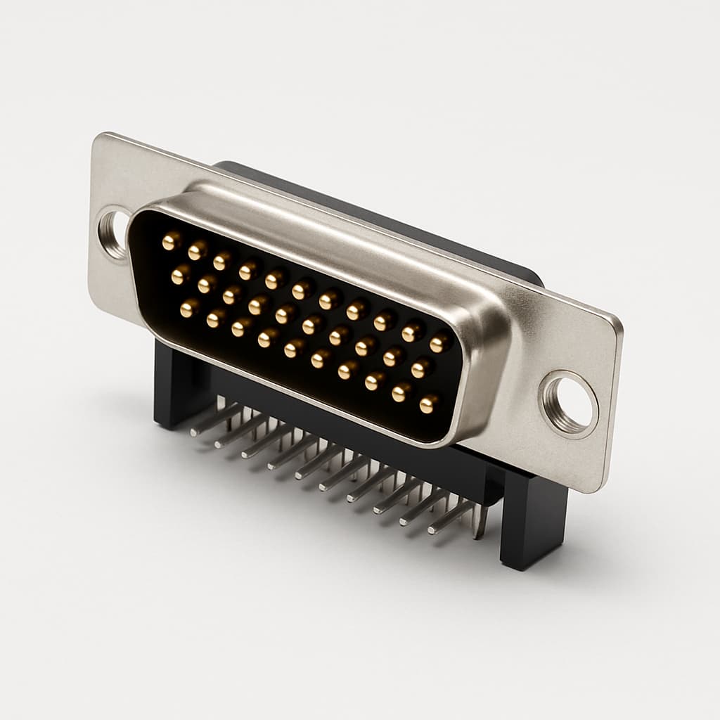 Molex / FCT 1731091950 (F25S5G1-1003) D-Sub RA PC Receptacle — illustrative AI-generated image