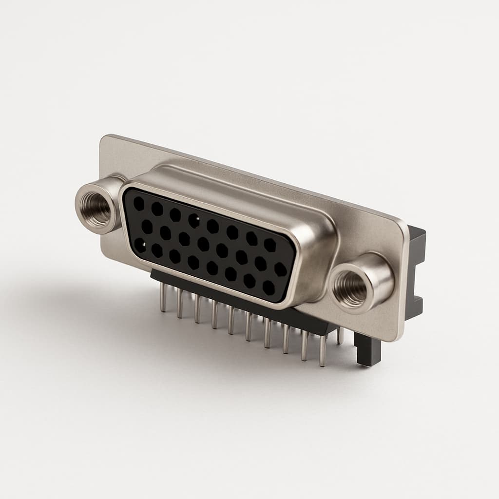 Molex / FCT 1731090201 D-SUB RA PC Receptacle — illustrative AI-generated image