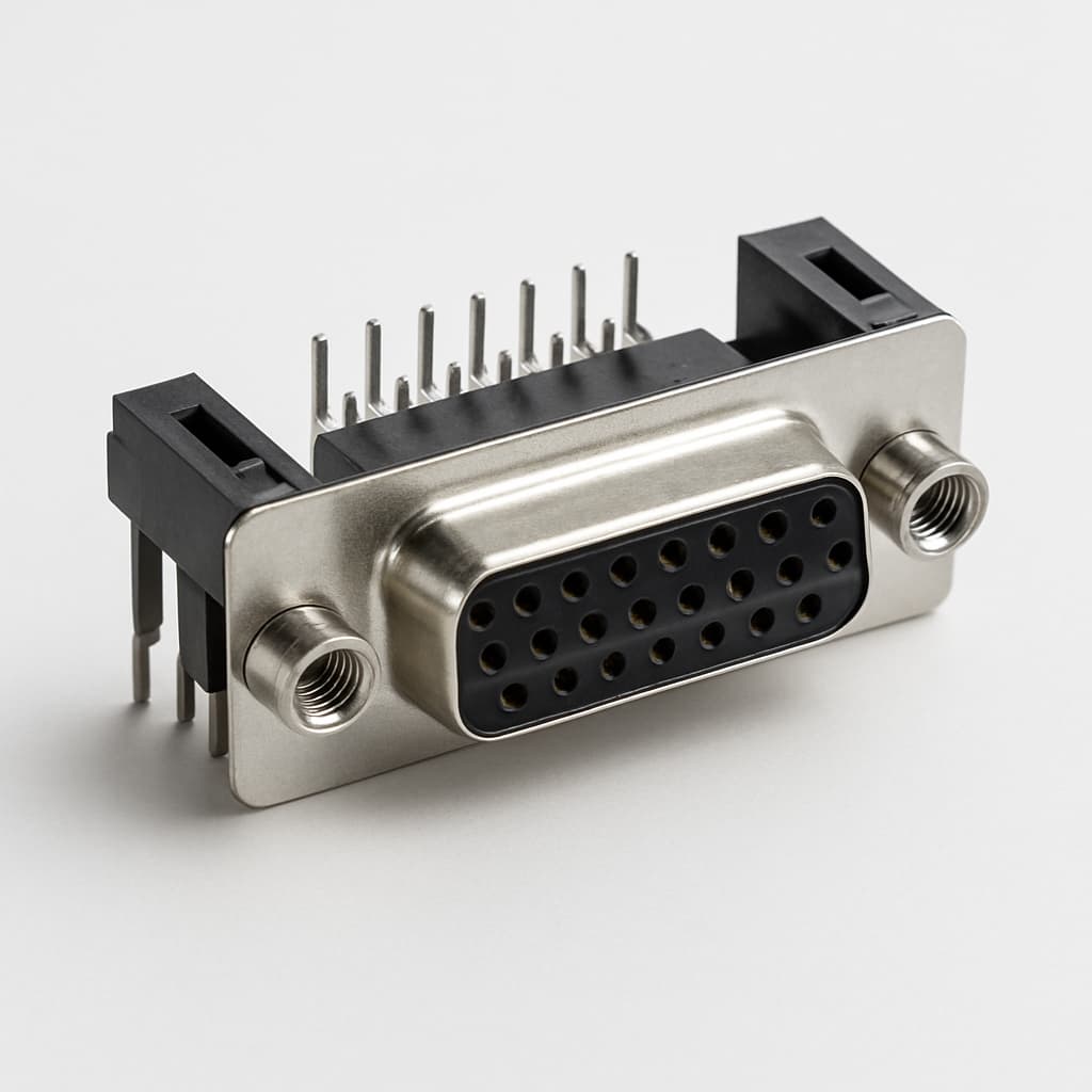 Molex / FCT 1731090183 (F25S5G2-1002) D-SUB RA PC Receptacle — illustrative AI-generated image