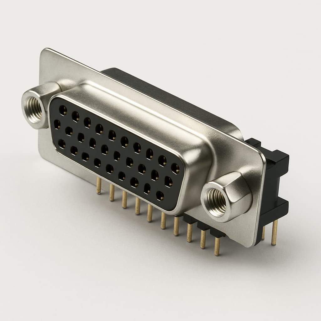 Molex / FCT 1731090211 (F25S5G2-1004) D-Sub Receptacle — illustrative AI-generated image