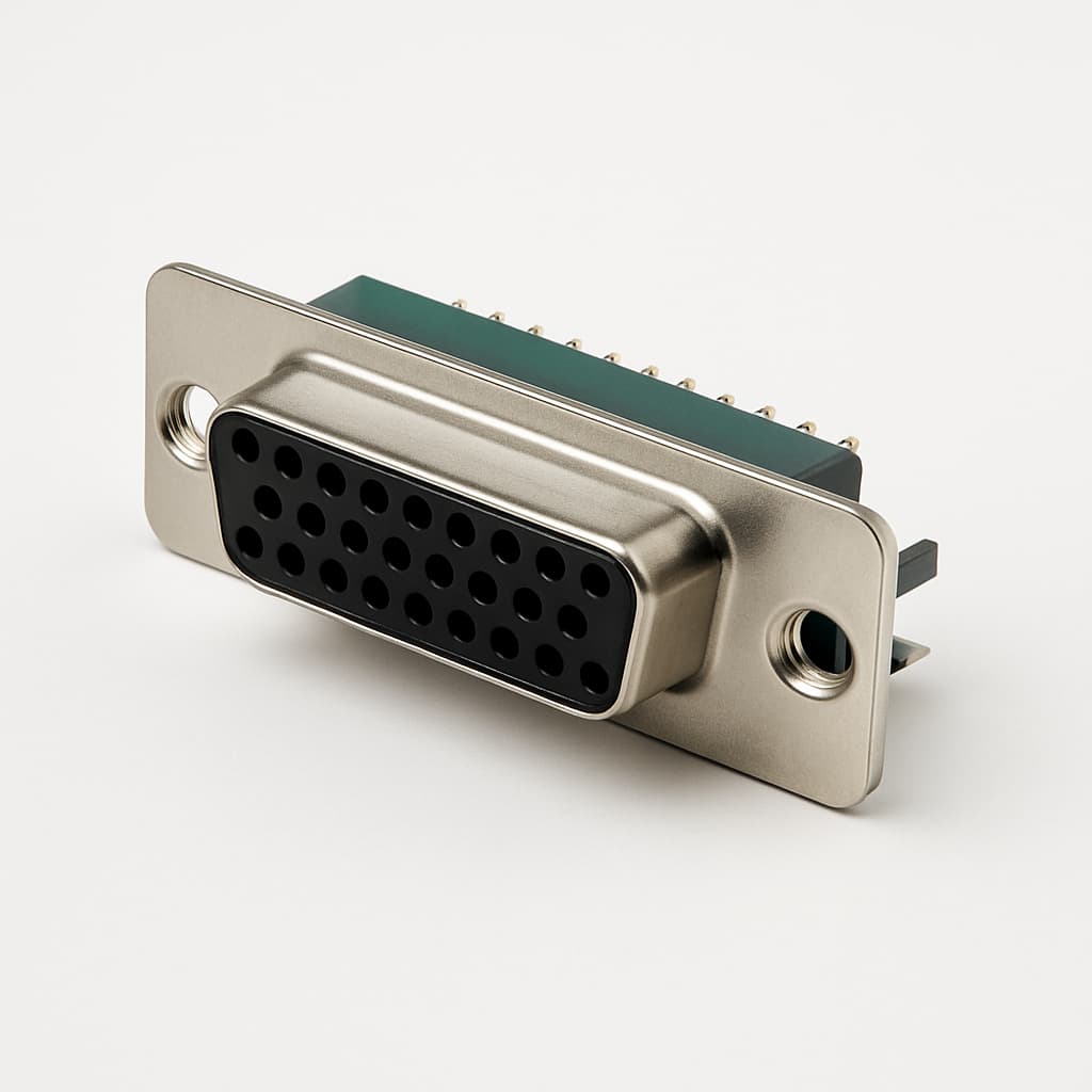 Molex / FCT 1731090785 (F25S5G3-1003) D-SUB RA PC Receptacle — illustrative AI-generated image