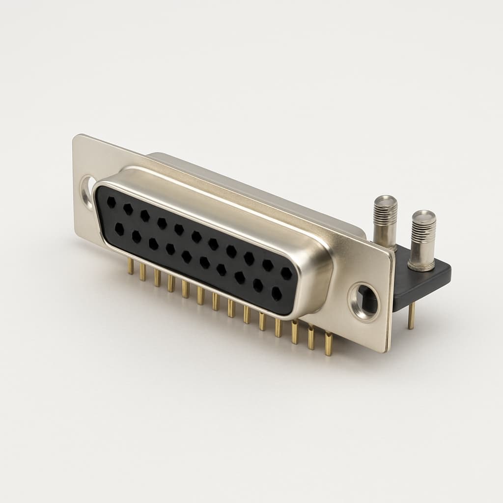 Molex / FCT 1731090221 (F25S5G3-1004) D-SUB Receptacle — illustrative AI-generated image