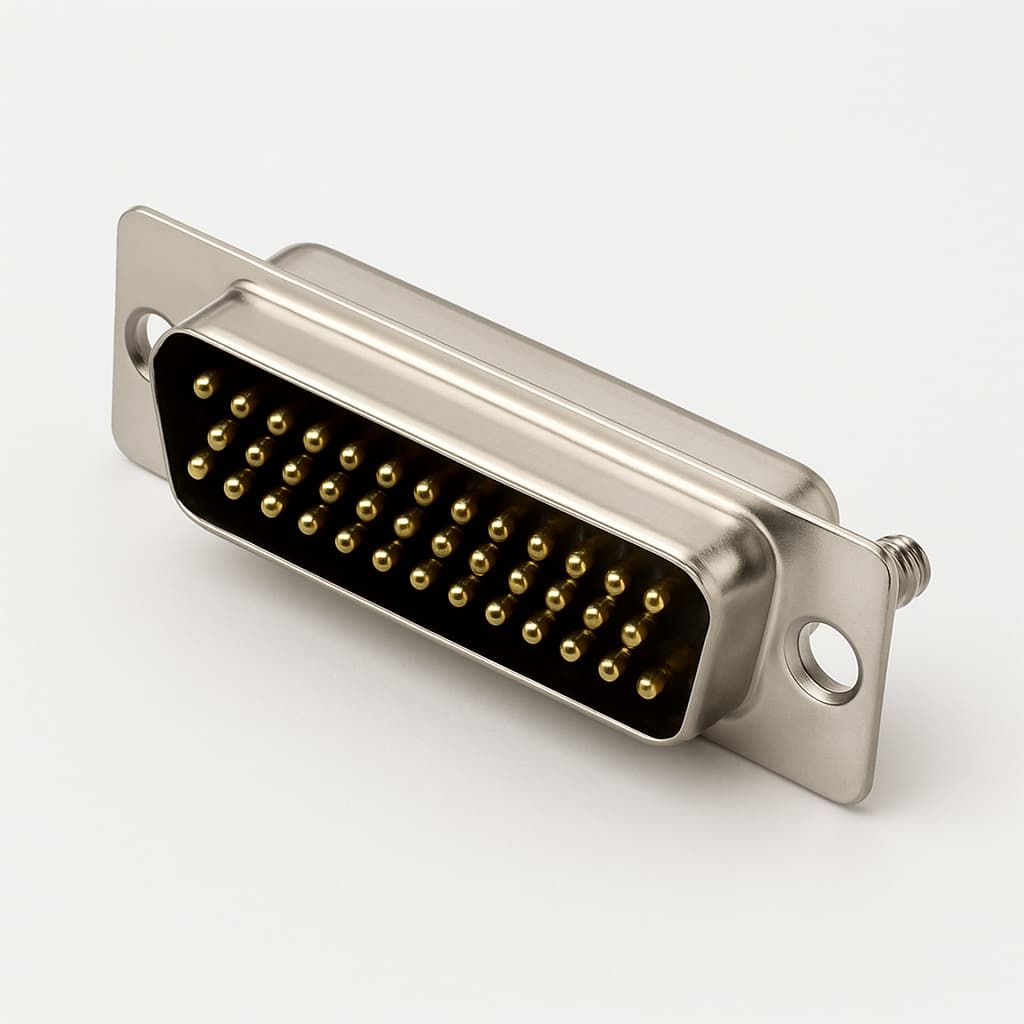 Molex / FCT 1731090332 (F37P5G2-0220) D-Sub Plug — illustrative AI-generated image
