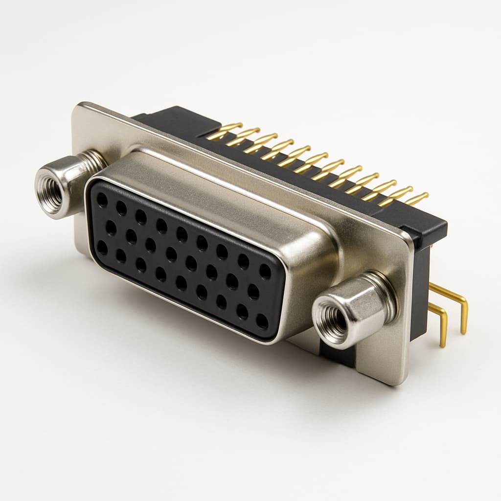 Molex / FCT 1731090174 (F37S5G1-1002) D-SUB RA PC Receptacle — illustrative AI-generated image