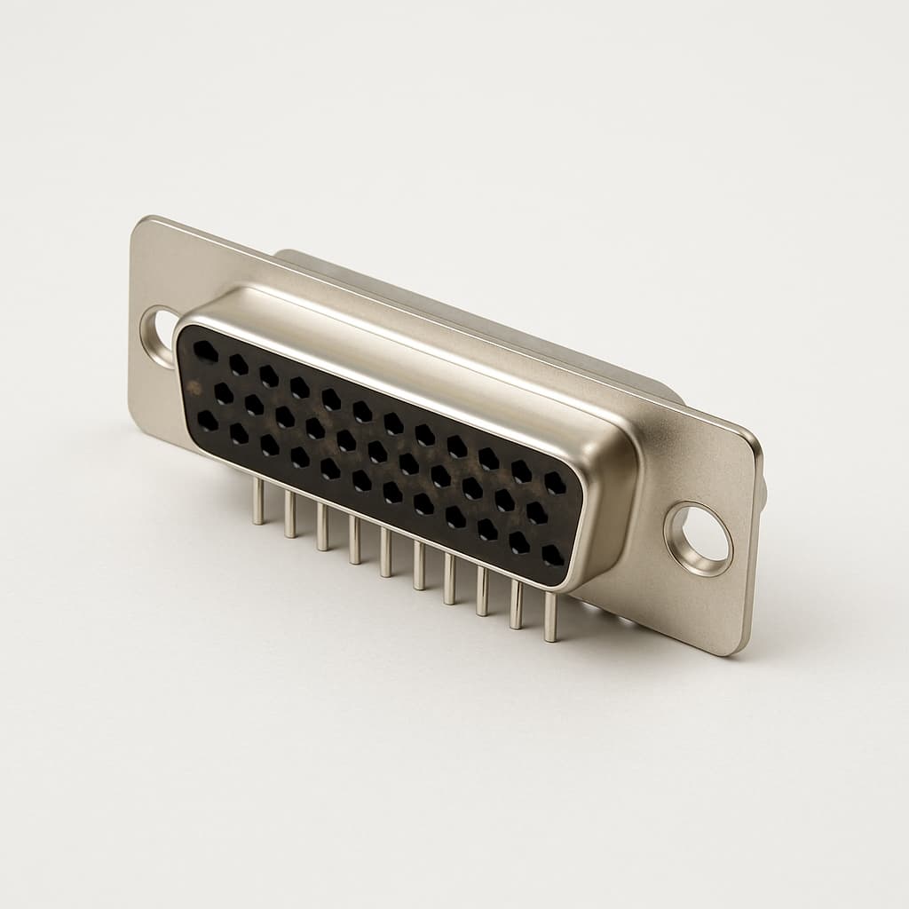 Molex / FCT 1731090202 (F37S5G1-1004) D-SUB RA PC Receptacle — illustrative AI-generated image
