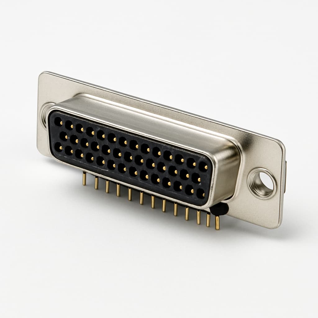Molex / FCT 1731090184 (F37S5G2-1002) D-SUB RA PC Receptacle — illustrative AI-generated image