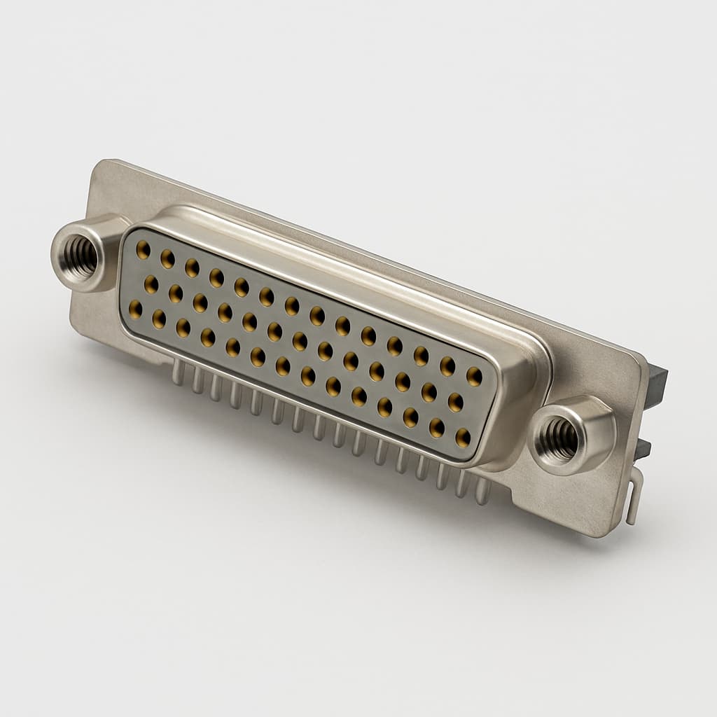 Molex / FCT 1731090546 (F37S5G2-1003) D-SUB RA PC Receptacle — illustrative AI-generated image