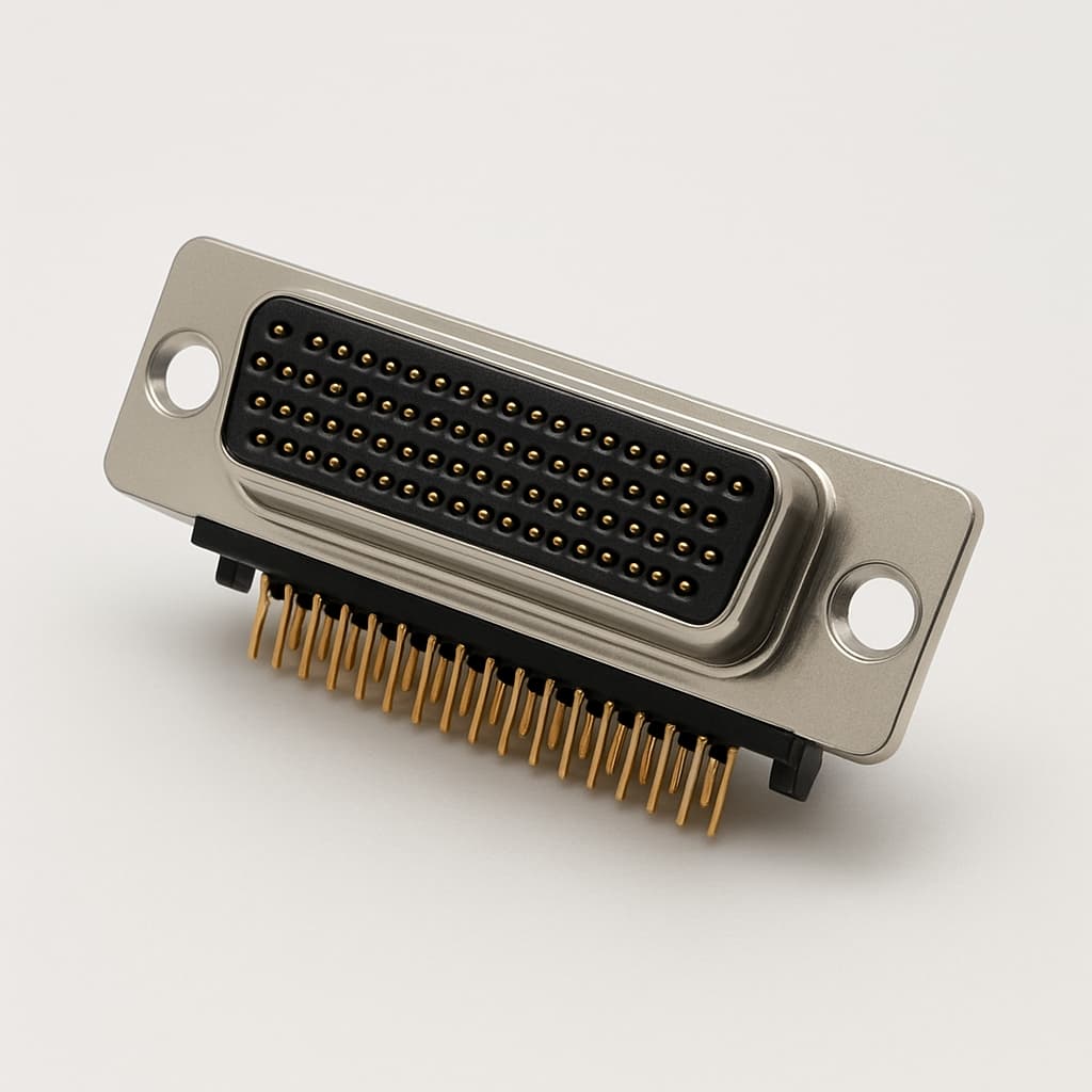 Molex / FCT 1731090203 (F50S5G1-3744) D-SUB RA PC Receptacle — illustrative AI-generated image