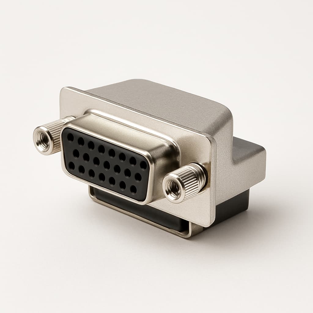 Molex / FCT 1731140369 (FAW3SPG1U) RA Adapter 25 PN Receptacle/Plug 4-40 — illustrative AI-generated image