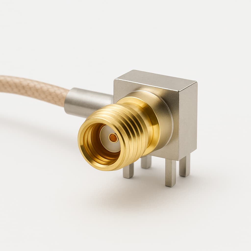 Molex / FCT 1731120444 (FBM002S154U) Receptacle, 50 OHM, RG316D/S — illustrative AI-generated image
