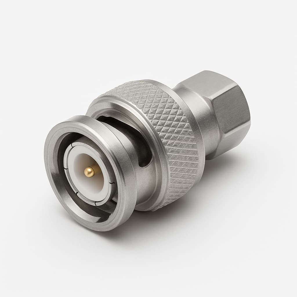 Molex / FCT 1731120445 (FBM003P154M) Plug, 50 Ohm — illustrative AI-generated image